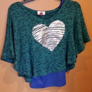 LEI heart shirt with tank top like new